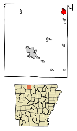 Location of Diamond City in Boone County, Arkansas.