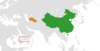 Location map for China and Turkmenistan.