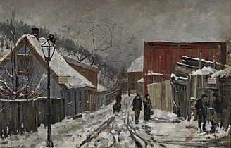 From Saxegårdsgate, c. 1882, oil on canvas, Lillehammer Art Museum, Lillehammer