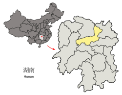 Location of Yiyang City jurisdiction in Hunan