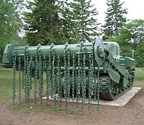 Sherman Crab – an M4 Sherman tank fitted with a Mine flail