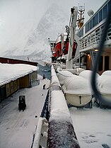 The Hurtigruten ship MS Narvik docked in Øksfjord