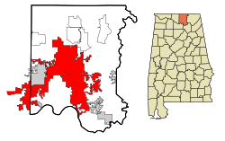 亨茨维尔在亚拉巴马州莱姆斯通县的位置