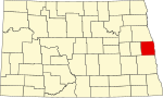 标示出特雷尔县位置的地图