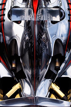 The rear of the McLaren MP4-21, as seen from above.