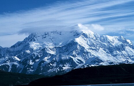 Mount Saint Elias on the boundary between Alaska and the Yukon is the second highest peak of both the United States and Canada.