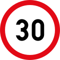 Speed limit of 30 km/h