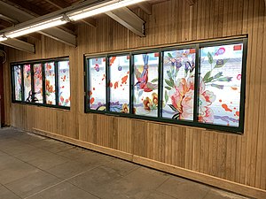 Elisabeth Condon's Urban Idyll piece in the station's mezzanine.