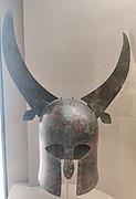 Corinthian helmet with detachable horns, circa 650 BCE