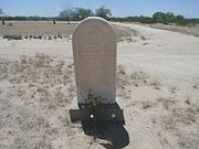 The Tombstone of Josephus “Joe” Phy, who died in the Tunnel Saloon Gabriel-Phy shootout of 1888. The inscription on the tombstone reads: “In Memory of Josephus Phy Born May 22, 1844; Died June 1, 1888.” “Farewell dear brother we mourn your loss” It is located in the Florence Cemetery at Salazar Road.