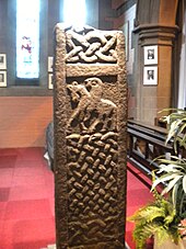 Photograph of an inscribed stone cross-shaft