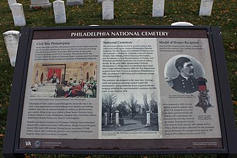 Storyboard about the Philadelphia National Cemetery and Galusha Pennypacker
