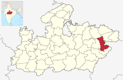 Location of Shahdol district in Madhya Pradesh