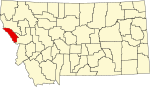 米纳勒尔县在蒙大拿州的位置