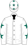 White, Dark Green stars on sleeves and cap