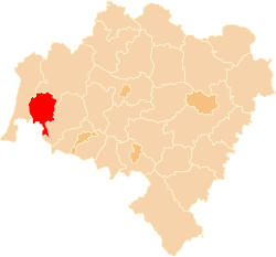 卢班县在下西里西亚省内的位置