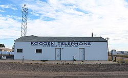 The Roggen Telephone Cooperative Company headquarters on Front Street in Roggen