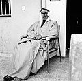 Sheikh Rashid in front of his house, Wadi Musa, Jordan, 1961.