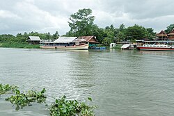 Tha Chin river in the area of Don Wai floating market