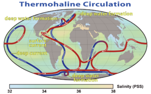 Map showing the global conveyor belt