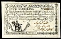 South Carolina colonial currency, 60 dollars, 1779 (obverse)