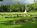 Image 5Chittagong War Cemetery is a Commonwealth War Graves Commission cemetery located at Dampara 22 kilometers north of the airport and 8 kilometers from the port. The burial area is surrounded by a large plantation. A tarmac lane leads from the entrance gate to the burial area which is entered through a metal gate flanked by two small brick chapels. Photo Credit: Hossain Toufique Iftekher