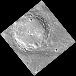 Crater within Smetana crater with hollows