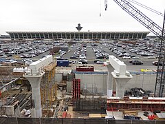 Construction of Dulles International Airport station in 2017