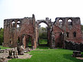 View towards the former quire and presbytery along the nave