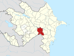 Map of Azerbaijan showing Imishli District