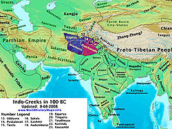 印度-希腊王国，前100年。