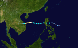 颱風凱薩娜的路徑圖