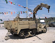 Israeli M3 halftrack with Eyal crane latrun