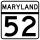 Maryland Route 52 marker