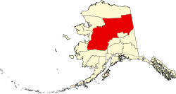 育空-科尤库克人口普查区在阿拉斯加州的位置