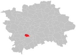 Location of Hodkovičky within the City of Prague.