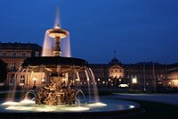 Stuttgart Schlossplatz at night