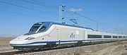 Spanish modern electric locomotive with talgo cars; AVE Class 102 type train