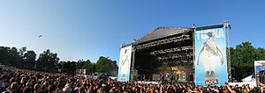 Volbeat playing as the main act in 2009.