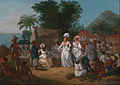A Linen Market with a Linen-stall and Vegetable Seller in the West Indies ca. 1780[21]