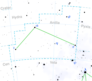 DENIS J1048−3956 is located in the constellation Antlia.