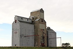 Former Saskatchewan Wheat Pool grain elevator in Fiske.