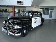 Police Car – This 1947 Plymouth police car was restored and is used in special events. The car is on exhibit at the Glendale Training Center located at 11330 W. Glendale Ave.