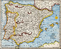 Image 12 Iberian Peninsula Map credit: Robert Wilkinson An 18th century map of the Iberian Peninsula illustrating various topographic features of the land. The Iberian Peninsula, or Iberia, is located in the extreme southwest of Europe, and includes modern day Spain, Portugal, Gibraltar and Andorra. More selected pictures