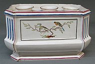 French faience, c. 1750, with three pots inside