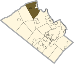 Location of Washington Township in Lehigh County, Pennsylvania