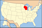 威斯康星州在美国中的位置