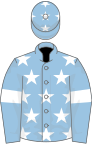 Light blue, white stars, armlets and stars on cap