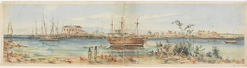 Port Adelaide, South Australia, 1847, by William Anderson Cawthorne