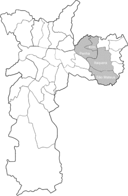 Location of East Zone 1 in São Paulo